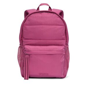 PINK Red Violet Quilted Puffer Backpack